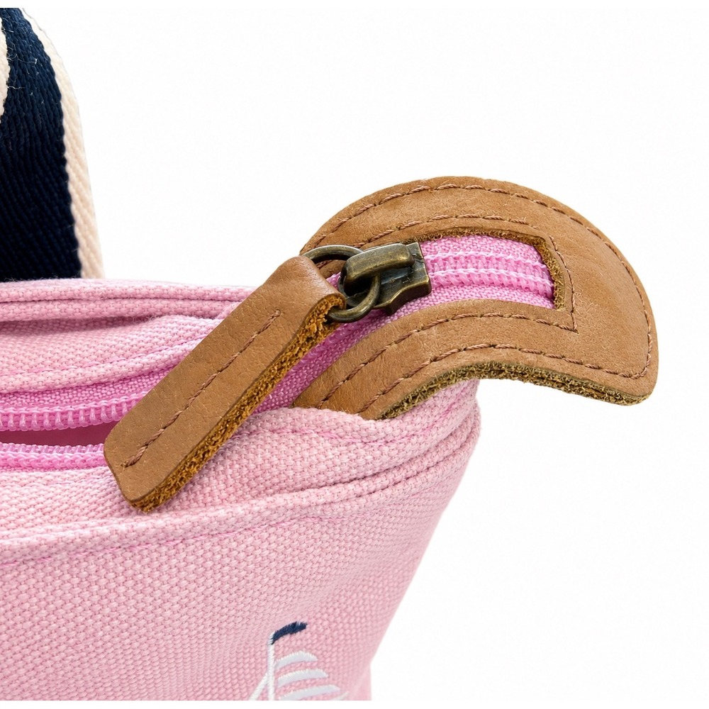 LL Bean Vintage Pink Canvas Sailboat Tote & Kiss Lock Coin Purse Set Nautical - Picture 2 of 10